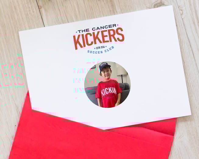 teammate profile letter in envelope with child's photo