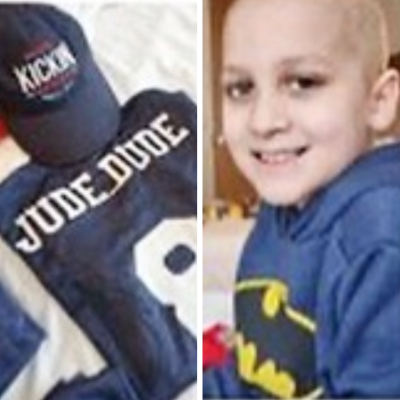 Cancer Kickers Teammate Jude nike jude dude custom jersey and hat with logo in blue