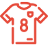 Cancer Kickers Red Soccer Jersey, Number 8 Icon
